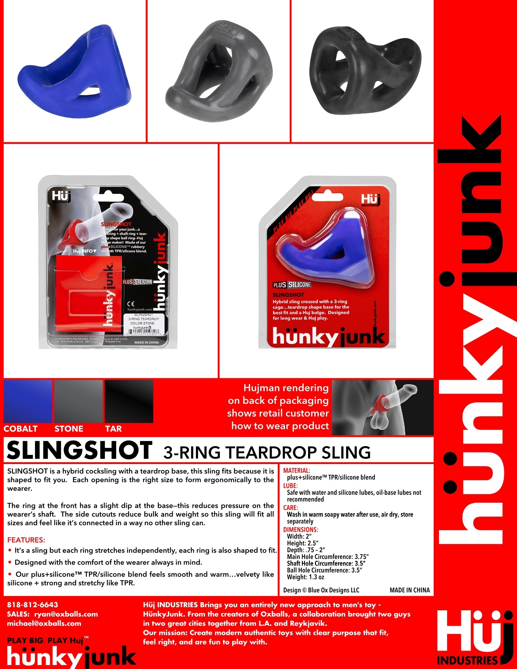 Hunky Junk Slingshot 3 Ring Teardrop Tar – Chute Store