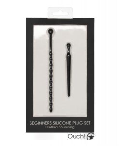 SHOTS OUCH URETHRAL SOUNDING BEGINNERS SILICONE PLUG SET - BLACK