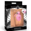 MASTER SERIES PUSSIFICATION VULVA LOCKING CHASTITY CAGE - PINK