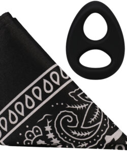 Alternative view of ROCK SOLID THE CODE SILICONE C-RING WITH BANDANA BLACK