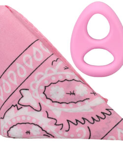 Alternative view of ROCK SOLID THE CODE SILICONE C-RING WITH BANDANA LIGHT PINK/BLACK
