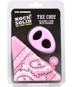 ROCK SOLID THE CODE SILICONE C-RING WITH BANDANA LIGHT PINK/BLACK