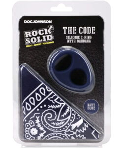 ROCK SOLID THE CODE SILICONE C-RING WITH BANDANA NAVY BLUE/BLACK