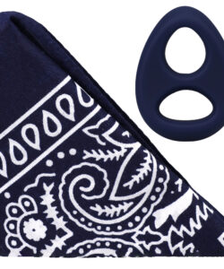 Alternative view of ROCK SOLID THE CODE SILICONE C-RING WITH BANDANA NAVY BLUE/BLACK