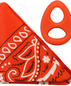 Alternative view of ROCK SOLID THE CODE SILICONE C-RING WITH BANDANA ORANGE/BLACK