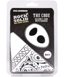 ROCK SOLID THE CODE SILICONE C-RING WITH BANDANA WHITE/BLACK