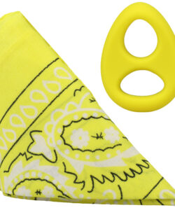 Alternative view of ROCK SOLID THE CODE SILICONE C-RING WITH BANDANA YELLOW/BLACK