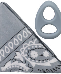 Alternative view of ROCK SOLID THE CODE SILICONE C-RING WITH BANDANA GRAY/BLACK