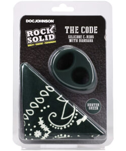 ROCK SOLID THE CODE SILICONE C-RING WITH BANDANA HUNTER GREEN/BLACK