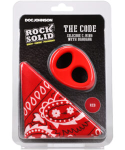 ROCK SOLID THE CODE SILICONE C-RING WITH BANDANA RED/BLACK