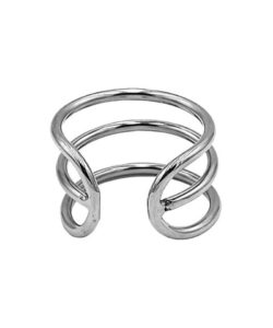 Alternative view of ROUGE STAINLESS STEEL TRIPLE WIRE GLANS RING 32 MM - SILVER